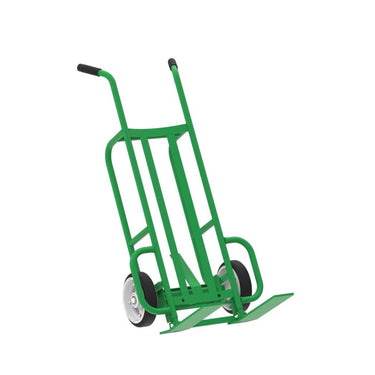 Valley Craft 2-Wheel Pallet Hand Truck - Steel, (2) Solid Rubber Wheels, Hand Brake, 1000 lb. Capacity, Spring-Loaded Pallet Forks
